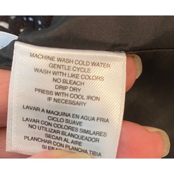 Black Label Evan-Picone Polka Dot Sleeveless Dress Pockets Red Belt Size 12 - Picture 6 of 11